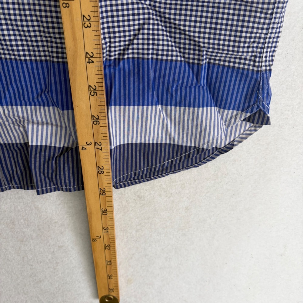 Fred Perry Bold Tipped Check Shirt Mens L Blue NWT M4256 Gingham Button Down - Picture 10 of 10